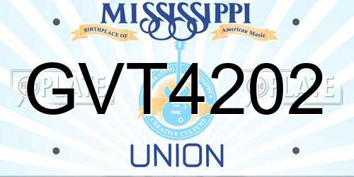 GVT4202 Mississippi License Plate