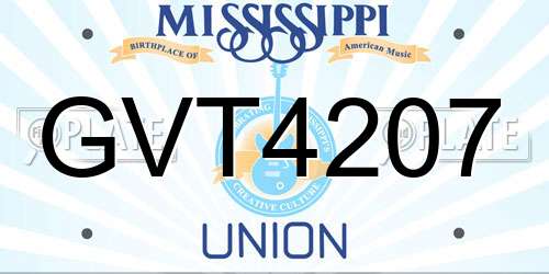 GVT4207 Mississippi License Plate