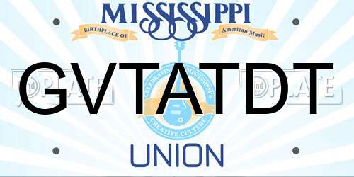 GVTATDT Mississippi License Plate