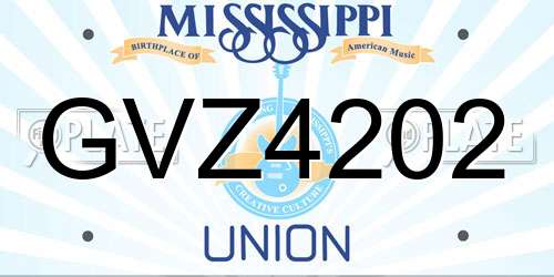 GVZ4202 Mississippi License Plate