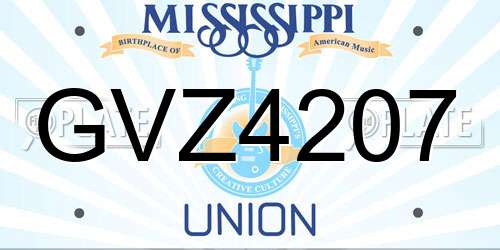 GVZ4207 Mississippi License Plate