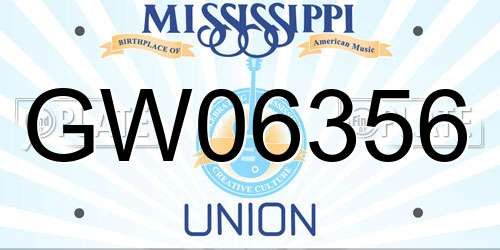 GW06356 Mississippi License Plate