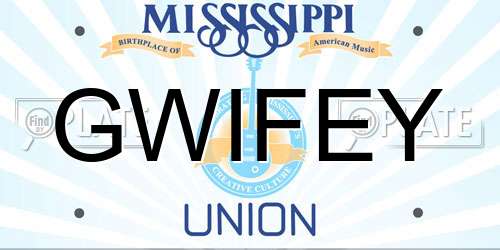 GWIFEY Mississippi License Plate