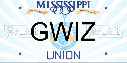 GWIZ Mississippi License Plate