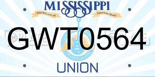 GWT0564 Mississippi License Plate