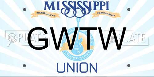 GWTW Mississippi License Plate