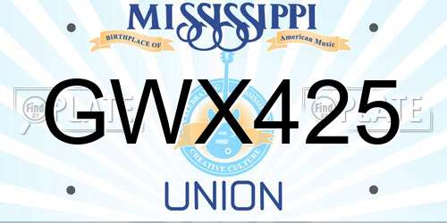 GWX425 Mississippi License Plate