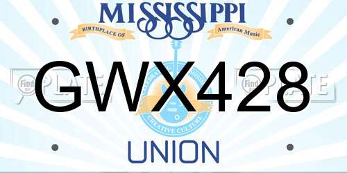 GWX428 Mississippi License Plate