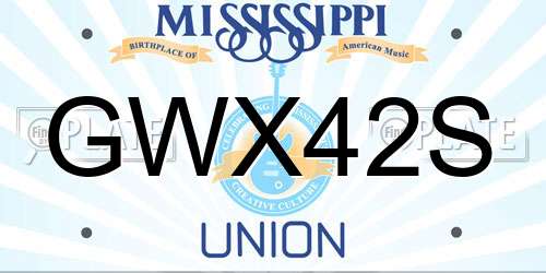 GWX42S Mississippi License Plate