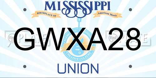 GWXA28 Mississippi License Plate