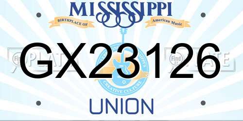 GX23126 Mississippi License Plate
