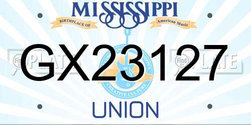 GX23127 Mississippi License Plate