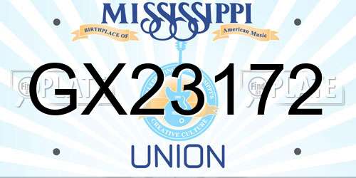 GX23172 Mississippi License Plate