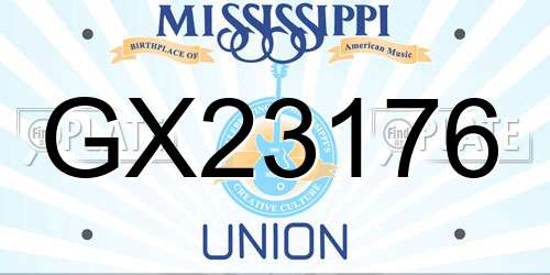 GX23176 Mississippi License Plate