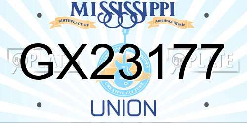 GX23177 Mississippi License Plate