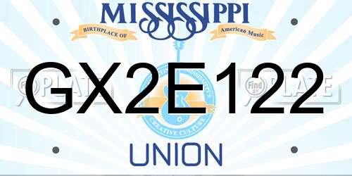 GX2E122 Mississippi License Plate