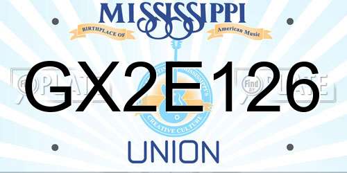 GX2E126 Mississippi License Plate