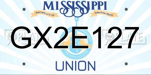 GX2E127 Mississippi License Plate