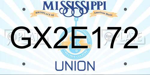 GX2E172 Mississippi License Plate