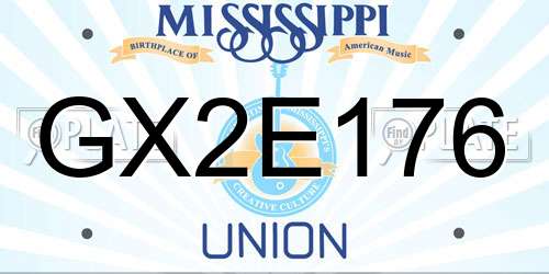 GX2E176 Mississippi License Plate