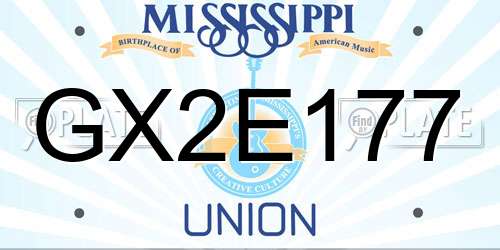 GX2E177 Mississippi License Plate
