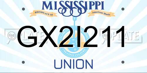 GX2I211 Mississippi License Plate