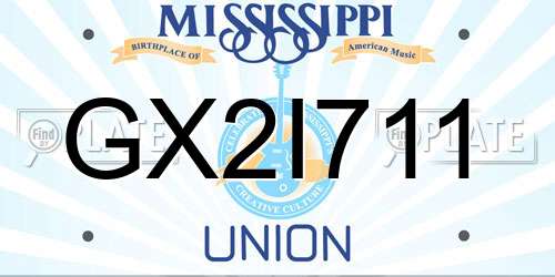 GX2I711 Mississippi License Plate