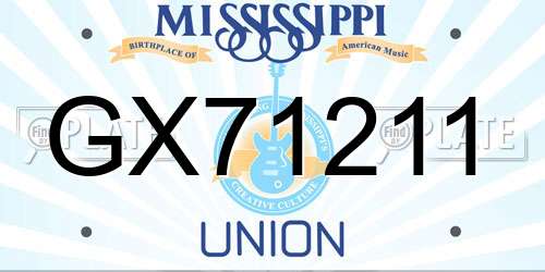 GX71211 Mississippi License Plate