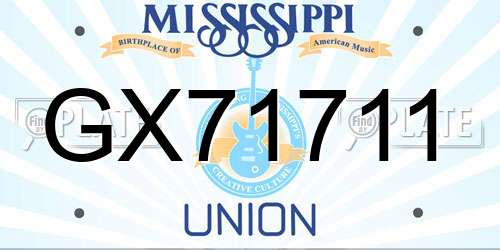 GX71711 Mississippi License Plate