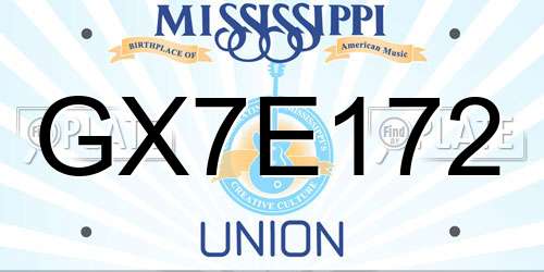 GX7E172 Mississippi License Plate
