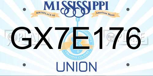 GX7E176 Mississippi License Plate