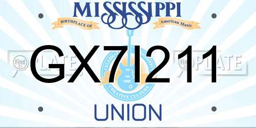 GX7I211 Mississippi License Plate