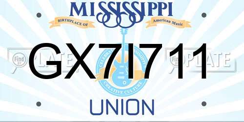 GX7I711 Mississippi License Plate