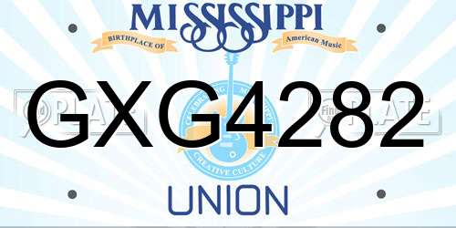 GXG4282 Mississippi License Plate