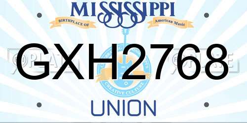 GXH2768 Mississippi License Plate