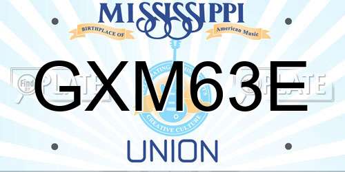 GXM63E Mississippi License Plate