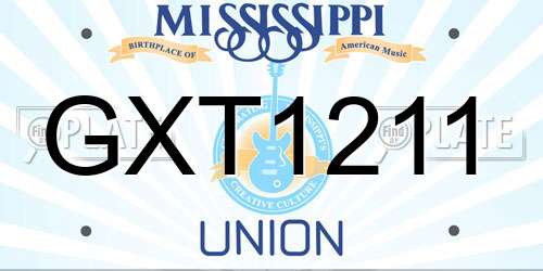 GXT1211 Mississippi License Plate