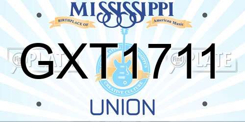 GXT1711 Mississippi License Plate