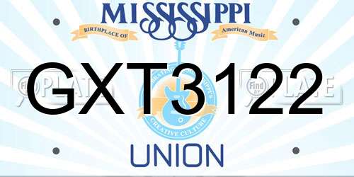 GXT3122 Mississippi License Plate