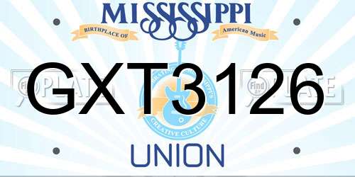 GXT3126 Mississippi License Plate