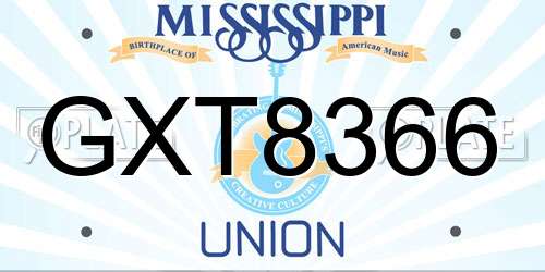 GXT8366 Mississippi License Plate