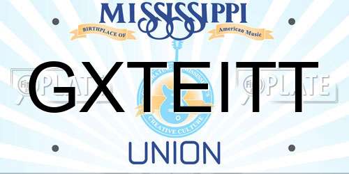 GXTEITT Mississippi License Plate