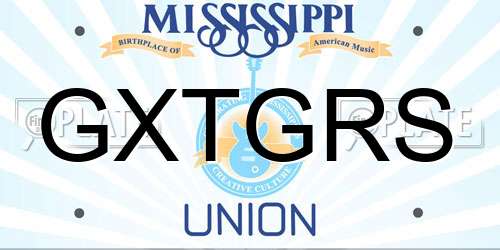 GXTGRS Mississippi License Plate