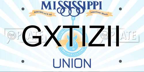 GXTIZII Mississippi License Plate