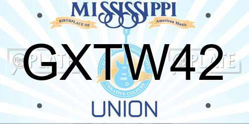 GXTW42 Mississippi License Plate