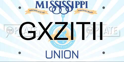 GXZITII Mississippi License Plate