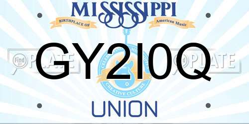 GY2I0Q Mississippi License Plate