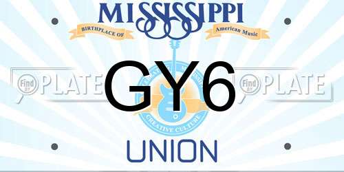 GY6 Mississippi License Plate