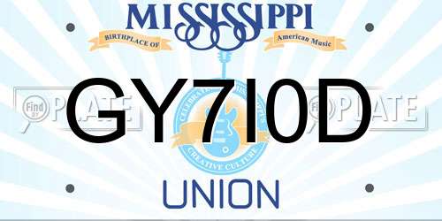 GY7I0D Mississippi License Plate