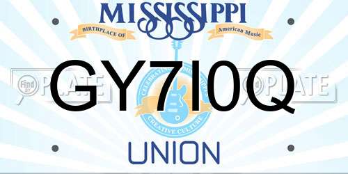 GY7I0Q Mississippi License Plate